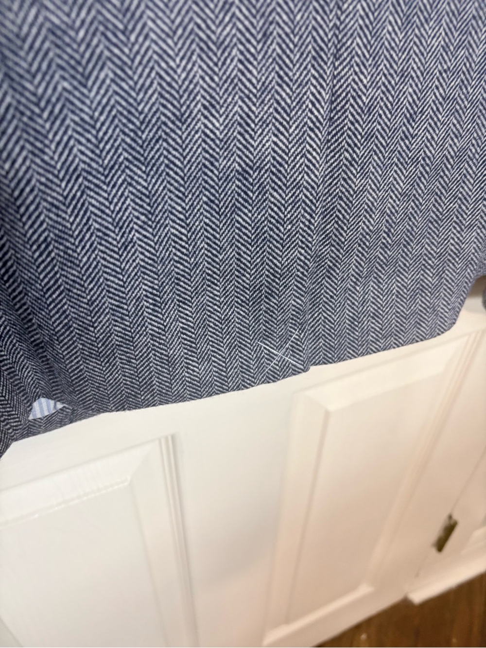 J.Crew Factory Herringbone Wool Blend Schoolboy Blazer Blue Size 4 - Picture 8 of 12